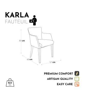 Fauteuil KARLA Velours Livraison rapide