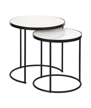 Table d'appoint STELLA Marbre pieds noirs votre