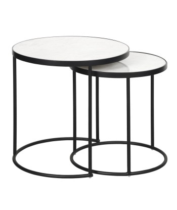 Table d'appoint STELLA Marbre pieds noirs votre