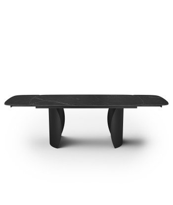 Table extensible Camélia Céramique et verre trempé pieds noirs 160x90x76cm l'achat 