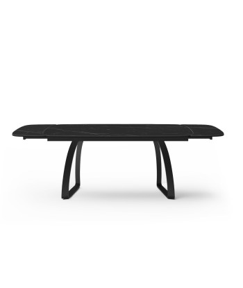 Table extensible Dahlia Céramique et verre trempé pieds noirs 160x90x76cm de France