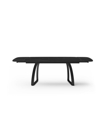 Table extensible Dahlia Céramique et verre trempé pieds noirs 160x90x76cm de France