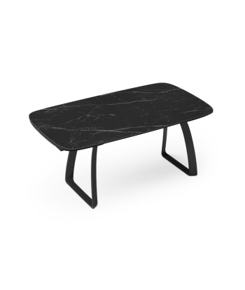 Table extensible Dahlia Céramique et verre trempé pieds noirs 160x90x76cm de France