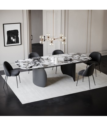 Table extensible Camélia Céramique et verre trempé pieds noirs 160x90x76cm l'achat 