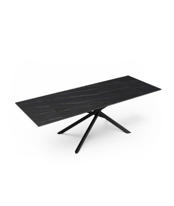 Table extensible Ginko Céramique et verre trempé pieds noirs 160x90x76cm shop