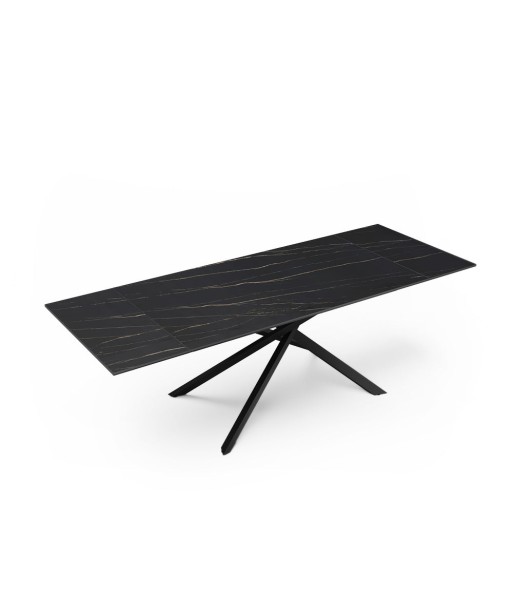 Table extensible Ginko Céramique et verre trempé pieds noirs 160x90x76cm shop