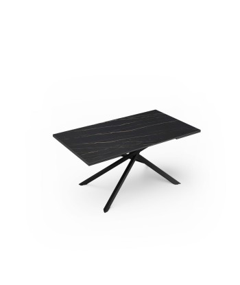 Table extensible Ginko Céramique et verre trempé pieds noirs 160x90x76cm shop