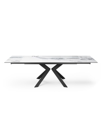 Table extensible Cassia Céramique et verre trempé pieds noirs 160x90x76cm Amélioration de cerveau avec