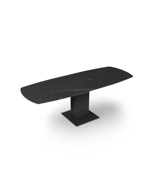 Table extensible Lila Céramique et verre trempé pieds noirs 160x90x76cm en ligne des produits 