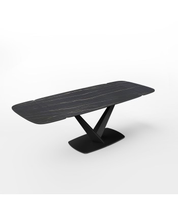 Table extensible LYS Céramique et verre trempé pieds noirs 160x90x76cm chez Cornerstreet bien 