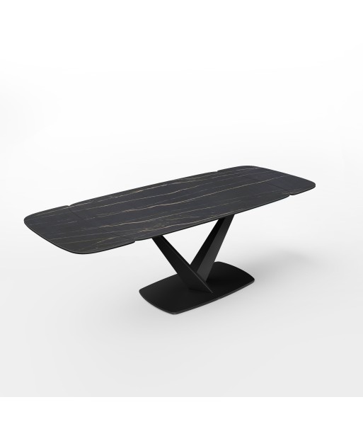 Table extensible LYS Céramique et verre trempé pieds noirs 160x90x76cm chez Cornerstreet bien 