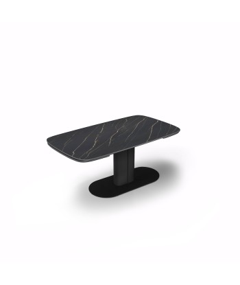 Table extensible Jasmin Céramique et verre trempé pieds noirs 170x90x76cm Jusqu'à 80% De Réduction