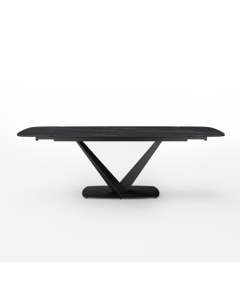 Table extensible LYS Céramique et verre trempé pieds noirs 160x90x76cm chez Cornerstreet bien 