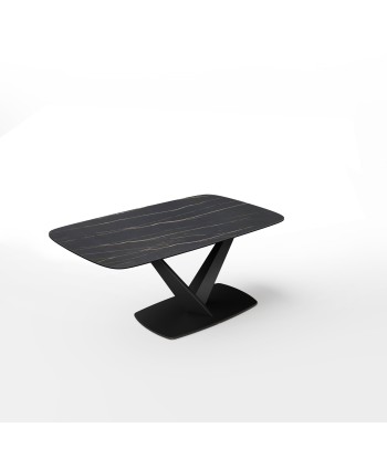 Table extensible LYS Céramique et verre trempé pieds noirs 160x90x76cm chez Cornerstreet bien 