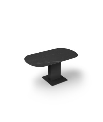 Table extensible Lila Céramique et verre trempé pieds noirs 160x90x76cm en ligne des produits 