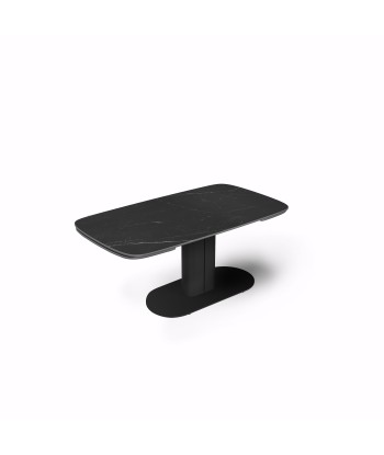 Table extensible Jasmin Céramique et verre trempé pieds noirs 170x90x76cm Jusqu'à 80% De Réduction