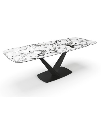 Table extensible LYS Céramique et verre trempé pieds noirs 160x90x76cm chez Cornerstreet bien 