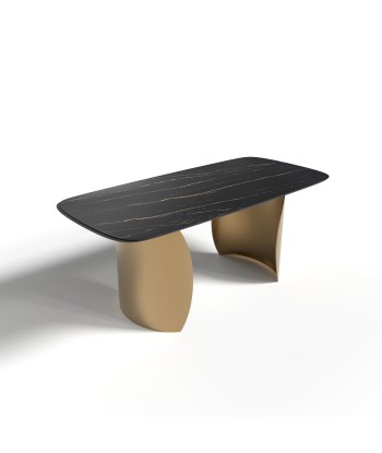 Table extensible Camélia Céramique et verre trempé pieds dorés 160x90x76cm Amélioration de cerveau avec