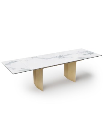 Table extensible Rose Céramique et verre trempé pieds dorés 180x90x76cm Vous souhaitez 