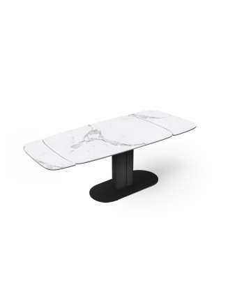 Table extensible Jasmin Céramique et verre trempé pieds noirs 170x90x76cm Jusqu'à 80% De Réduction