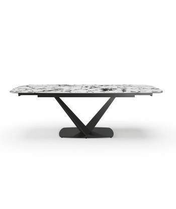 Table extensible LYS Céramique et verre trempé pieds noirs 160x90x76cm chez Cornerstreet bien 