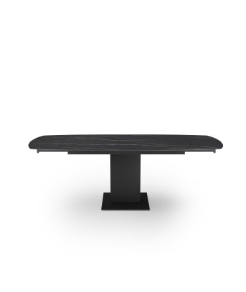 Table extensible Lila Céramique et verre trempé pieds noirs 160x90x76cm en ligne des produits 