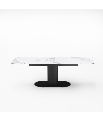 Table extensible Jasmin Céramique et verre trempé pieds noirs 170x90x76cm Jusqu'à 80% De Réduction