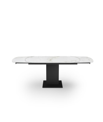 Table extensible Lila Céramique et verre trempé pieds noirs 160x90x76cm en ligne des produits 